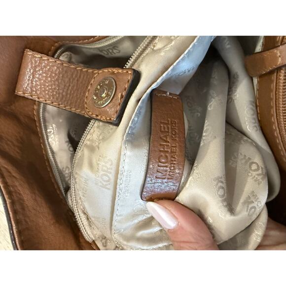 MICHAEL Michael Kors Hamilton Leather Tote Cognac Gold Large Pebbled Leather - Picture 8 of 14